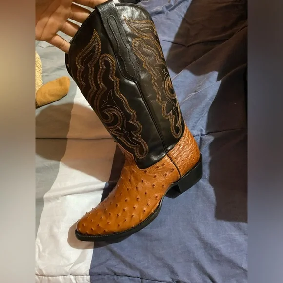 J.B Dillon Ostrich Skin Boots